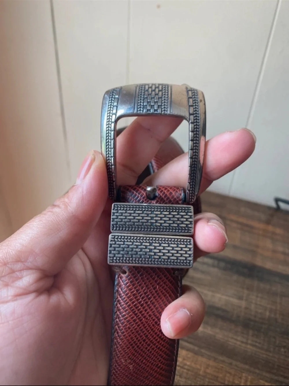 Florshiem Textured Leather Belt, 34”